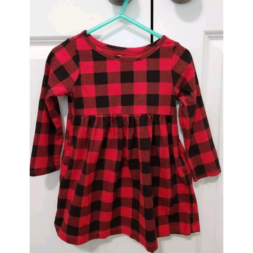 3 Christmas Holiday Dresses Sz 2T (Crown & Ivy / Wonderkids) Red, Navy Blue, Dog